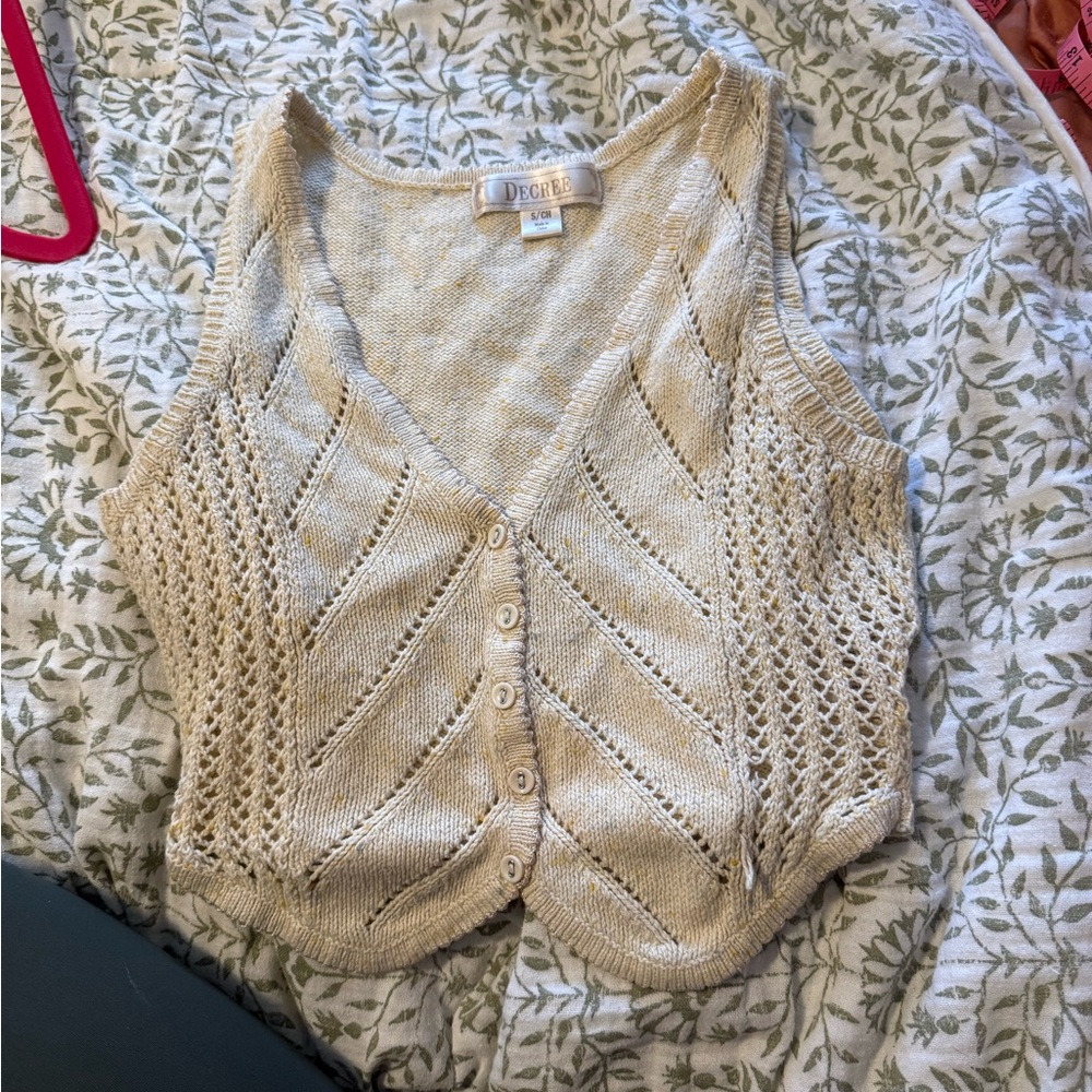 Decree Cream Knit Tank top